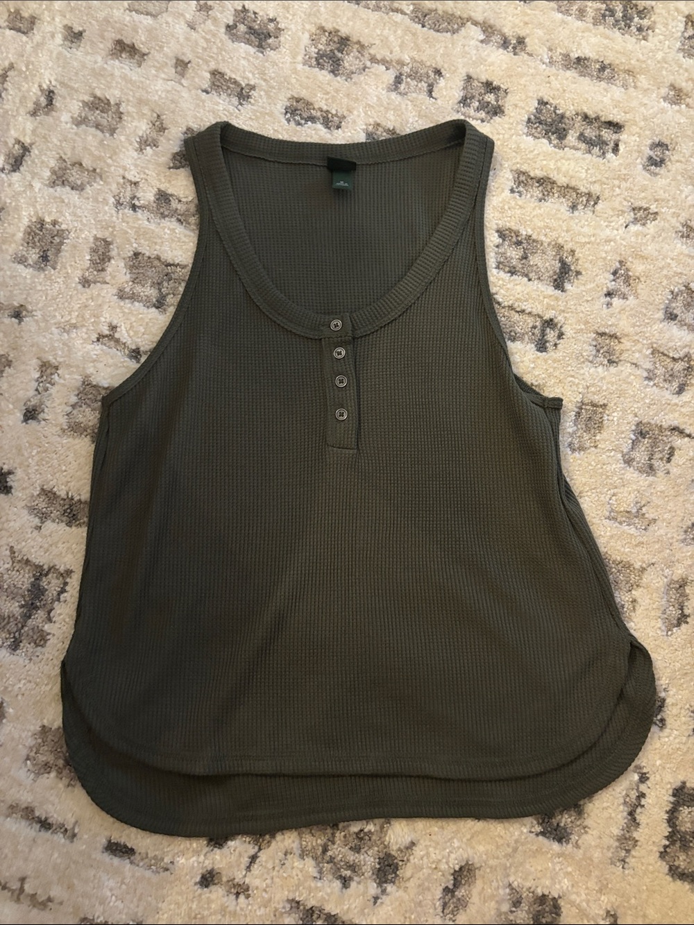 wild fable Olive Waffle Henley Tank